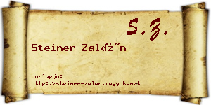 Steiner Zalán névjegykártya